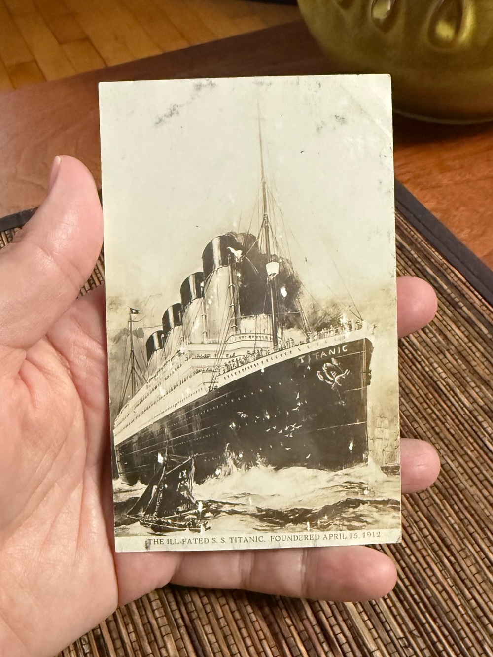 Titanic Postcard 1912 Antique Post Card Ephemera Victorian Edwardian Vintage